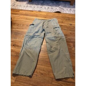 REI Convertible Cargo Pants Men 36 x 32 Cotton Blend Outdoor Hiking Olive Green